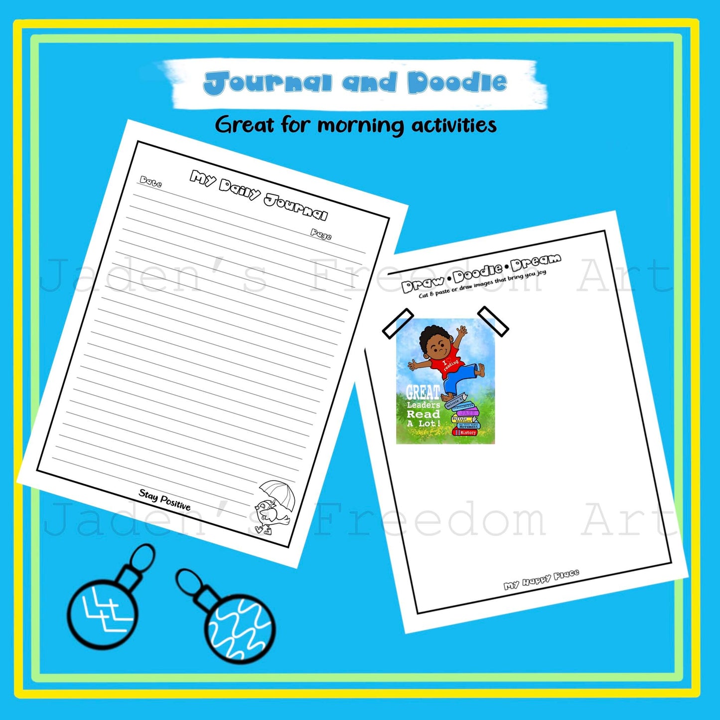 Power of Positive Thinking SEL Bundle for Kids Growth Mindset Printable Coloring Page Self-Talk Journal Activities Positive Affirmations Thought Reframing