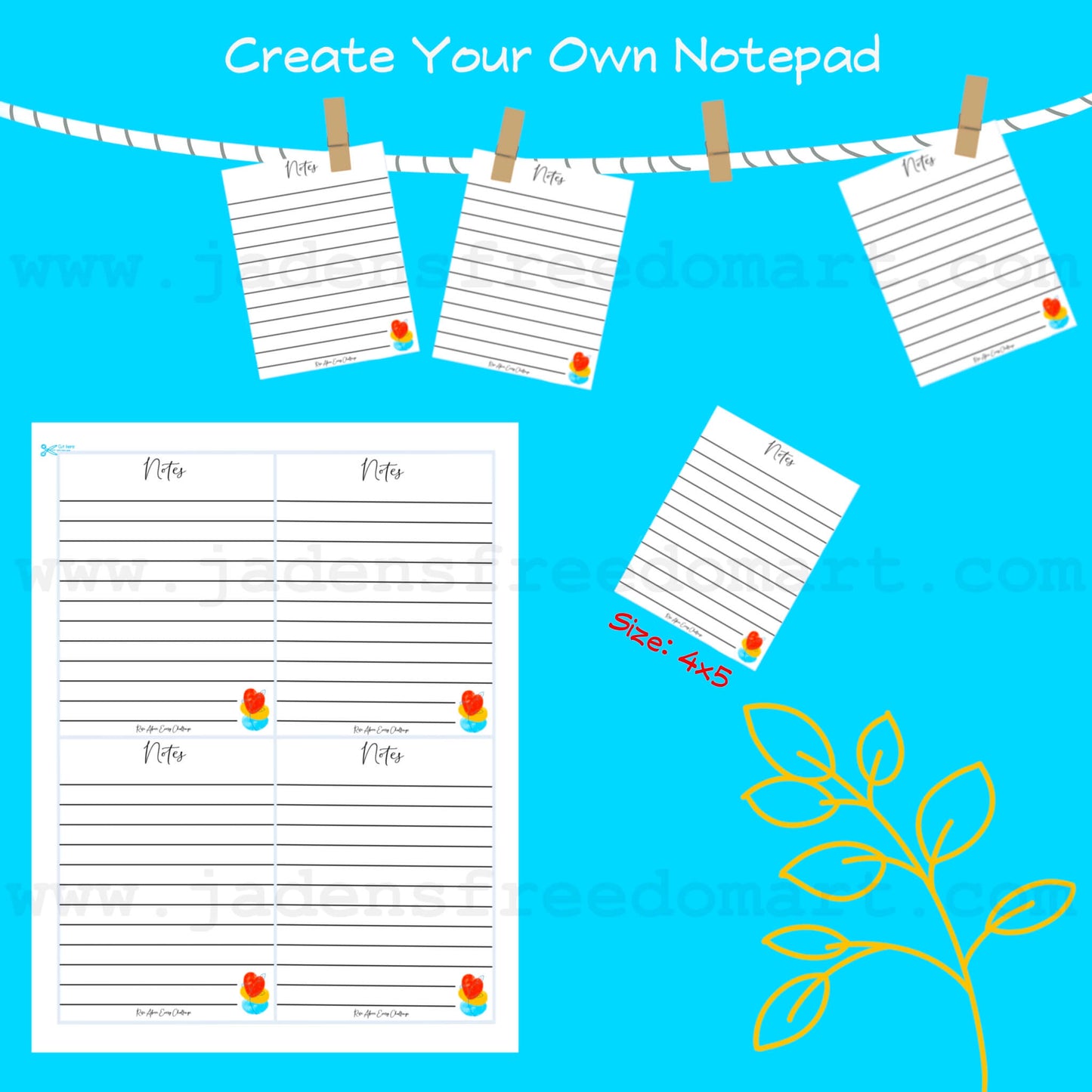 Printable Notes Pages Inspirational Stationery Set PDF Journal Pages Note-taking Planner Instant Download Colorful Boho Abstract Design