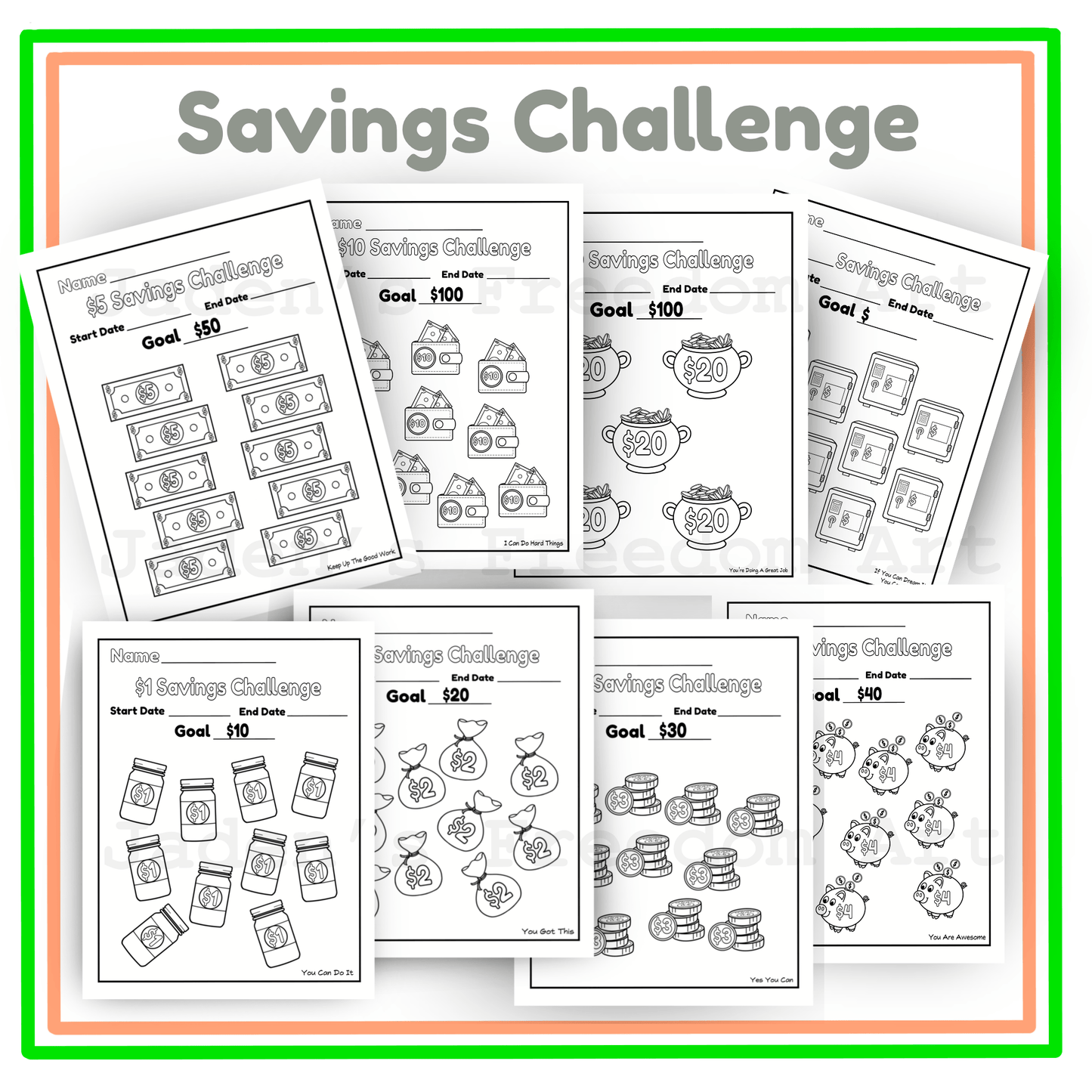 Kids Money Savings Challenge Activity Workbook 20 Financial Literacy Coloring Worksheets Save Give Spend Tracker Grades 2-5 Bonus