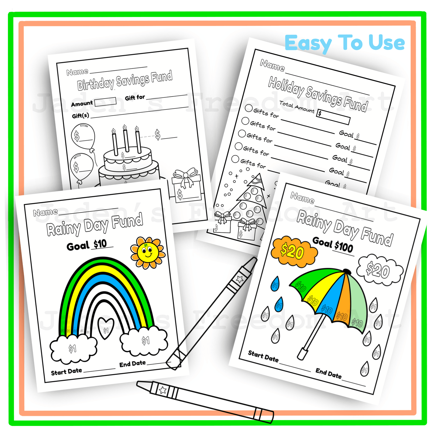 Kids Money Savings Challenge Activity Workbook 20 Financial Literacy Coloring Worksheets Save Give Spend Tracker Grades 2-5 Bonus