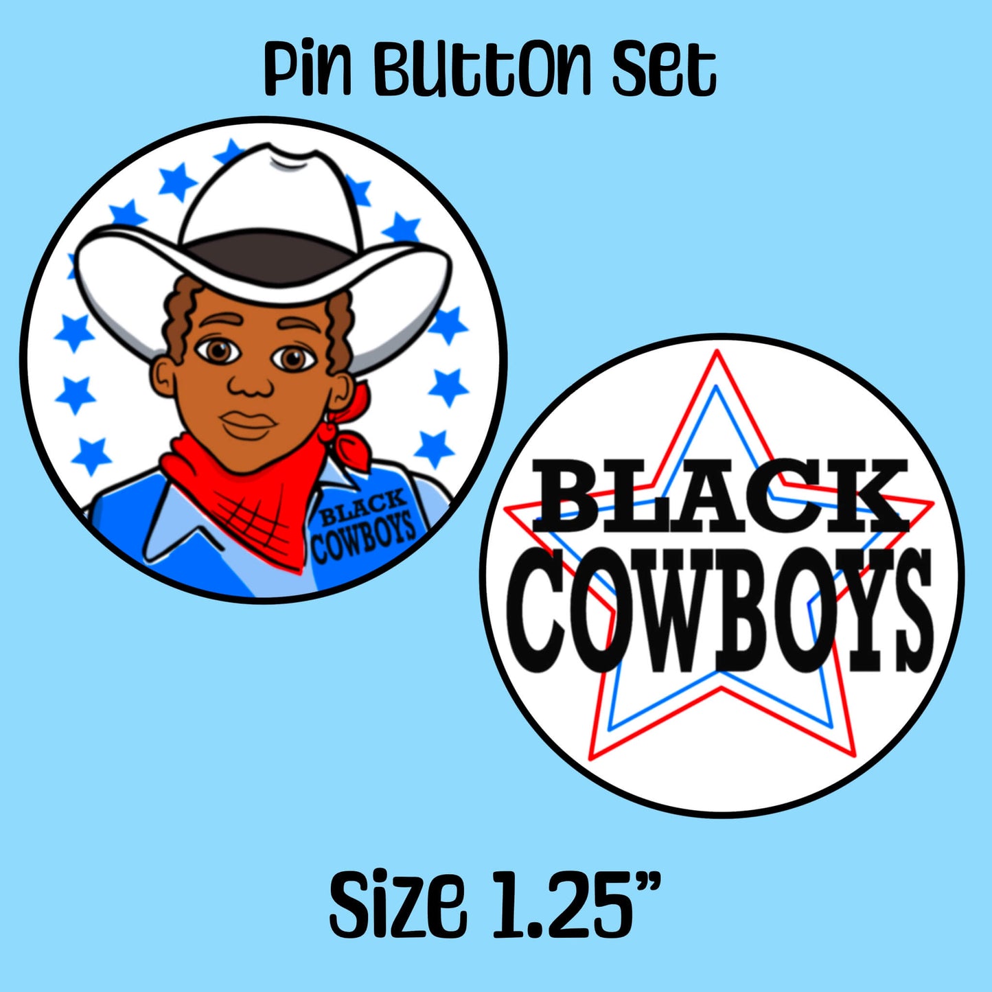 Black Cowboys of the American West Pin Button set of 2 American History Hero Buttons Inspirational School Pin