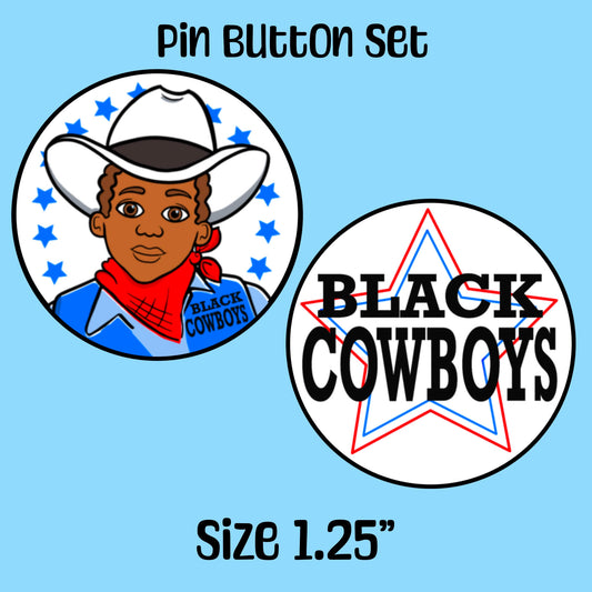 Black Cowboys of the American West Pin Button set of 2 American History Hero Buttons Inspirational School Pin