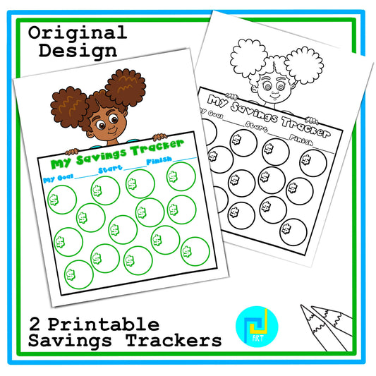 Savings Tracker for Kids Printable Savings Challenge Worksheet Digital Download