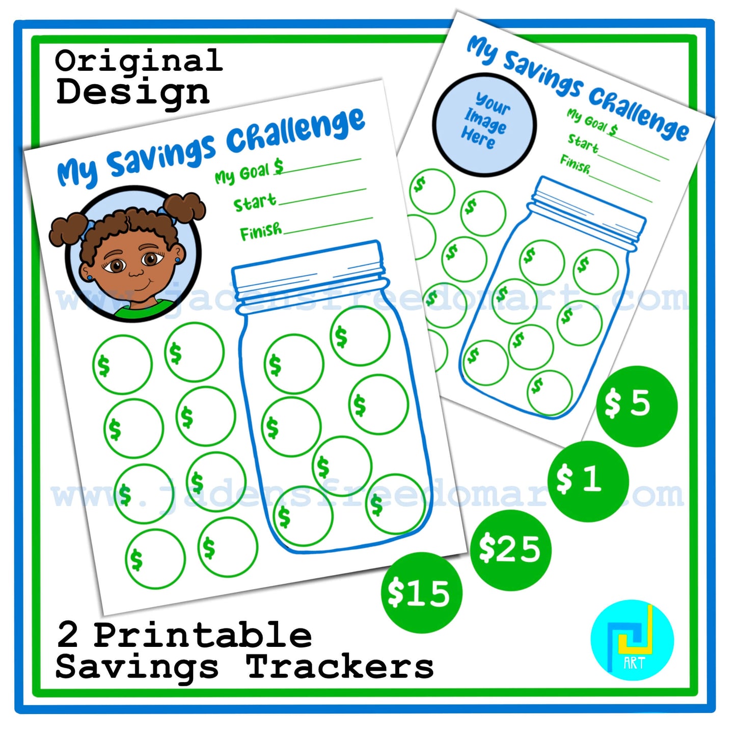 Kids Savings Challenge Tracker Printable Savings Money Worksheet Digital Tracker for Girls