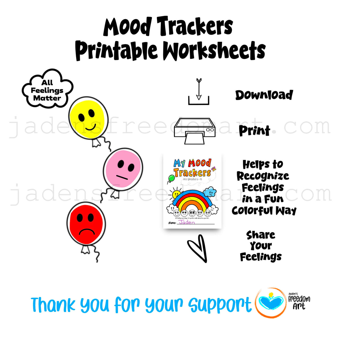Kids Monthly Mood Tracker Printable Themed Yearly Pixel Tracker Emotions Monitor for Children Feelings Journal Grades 1-4 Emotional Wellness Activity