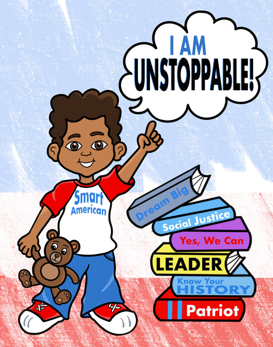African American Boy with books