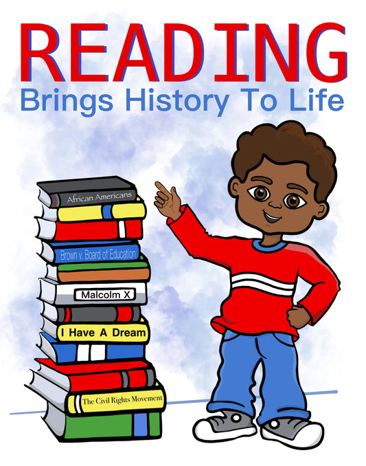 African American Boy with books