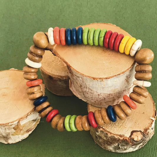 Awesome Colorful Wooden Beaded Bracelet Handmade
