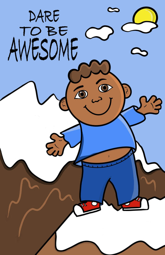 Inspirational Image African American Boy on Mountaintop