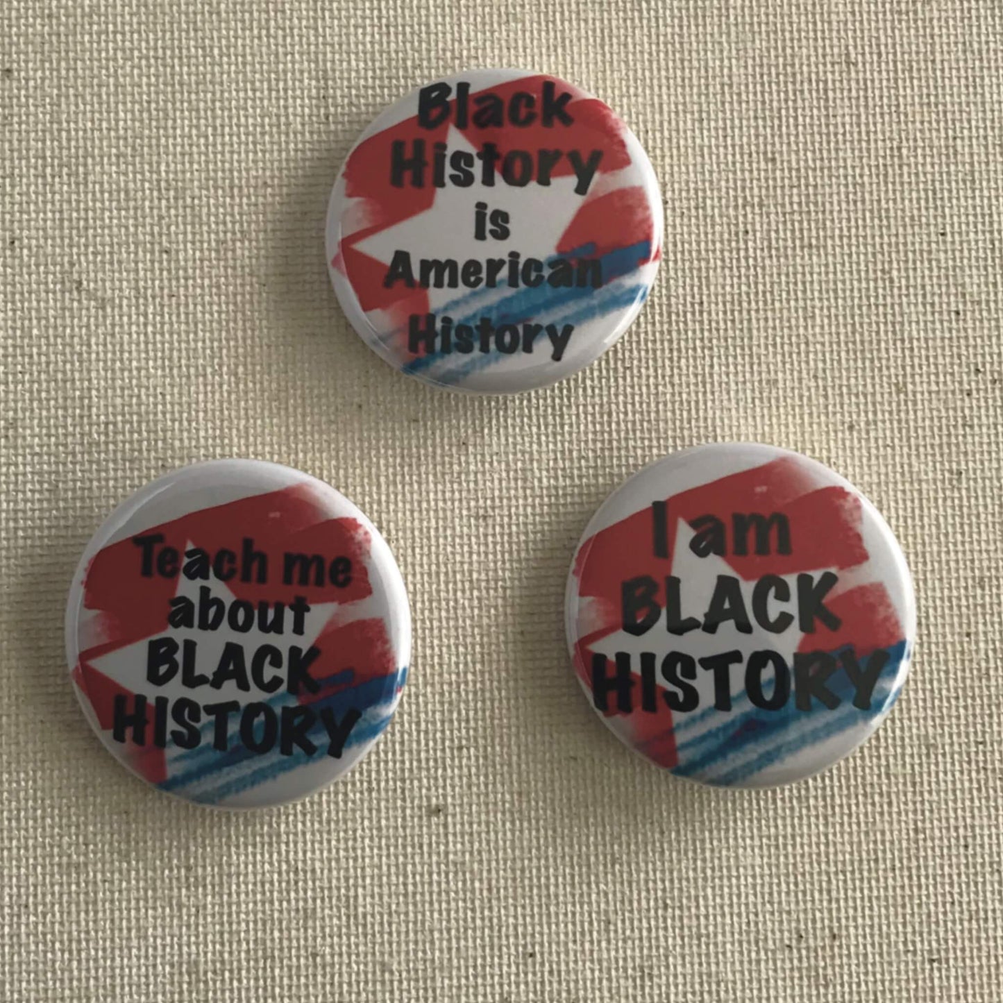American History Black History Pinback Buttons Set of 3 Educational Pins Empowerment Inspiratonal Pins