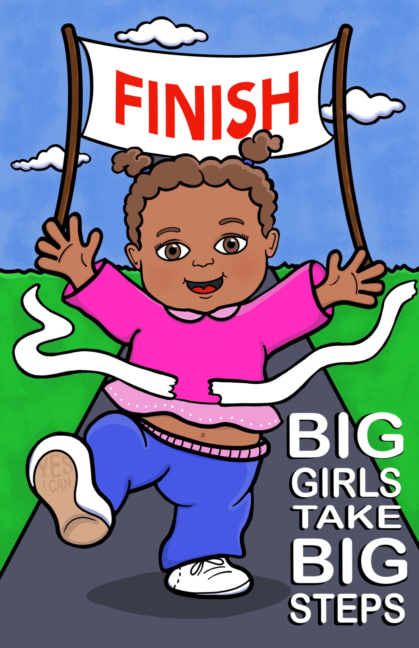 African American Girl Running Inspirational Image