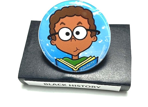 Boy Reading Book Educational School Backpack Pin Button Book Lovers Pin African American Kid