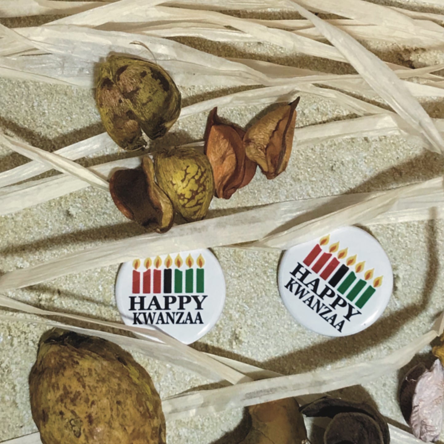 Celebrate Kwanzaa Pinback Button Holiday Pins Educational Inpirational Festive