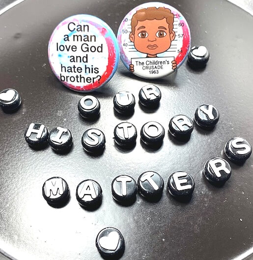 Birmingham Children’s March Black History Pin Button Set of 2 Educational Backback Pin
