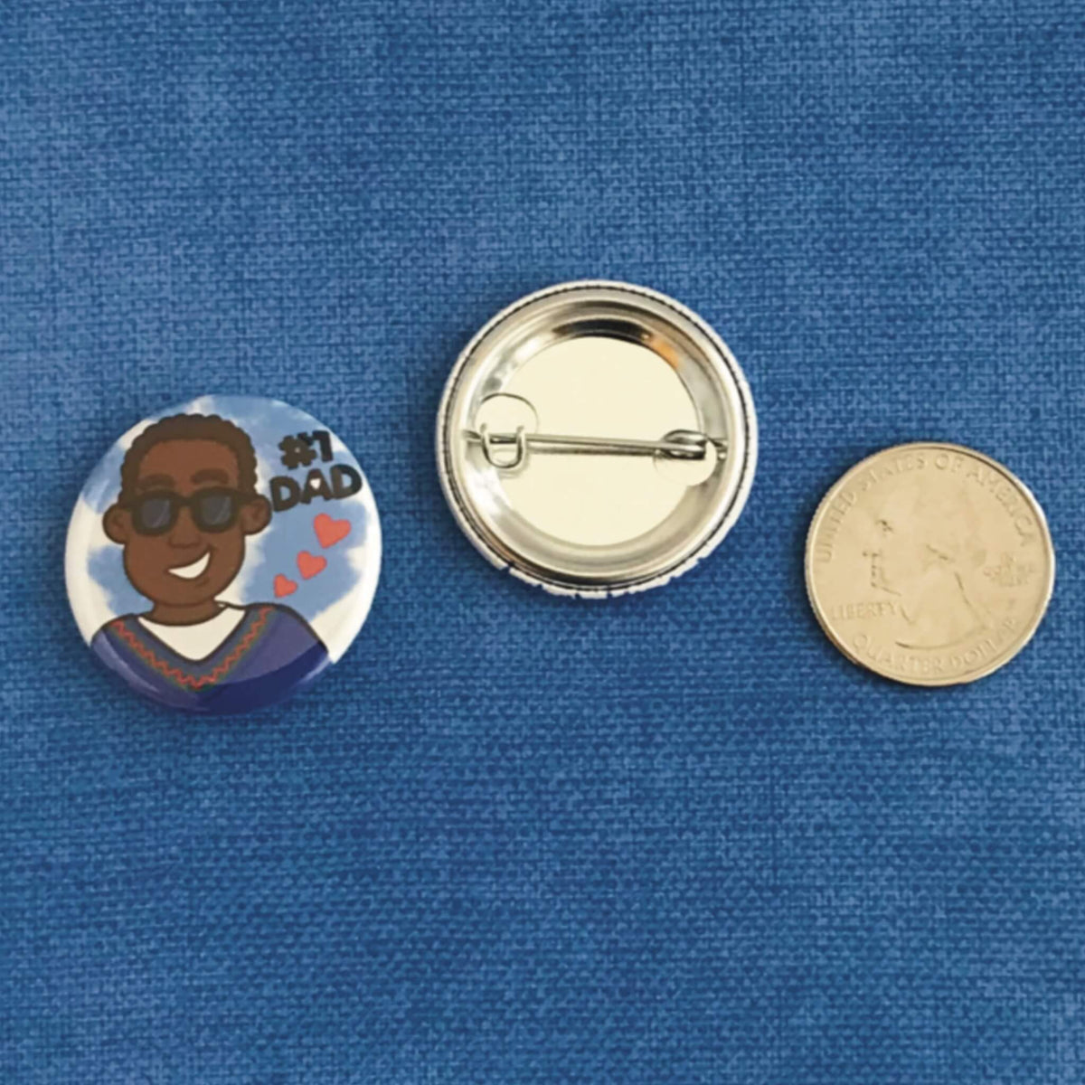 Dad Buttons Father’s Day Birthday Gift No. 1 Dad Pin button – Jaden's Freedom Art