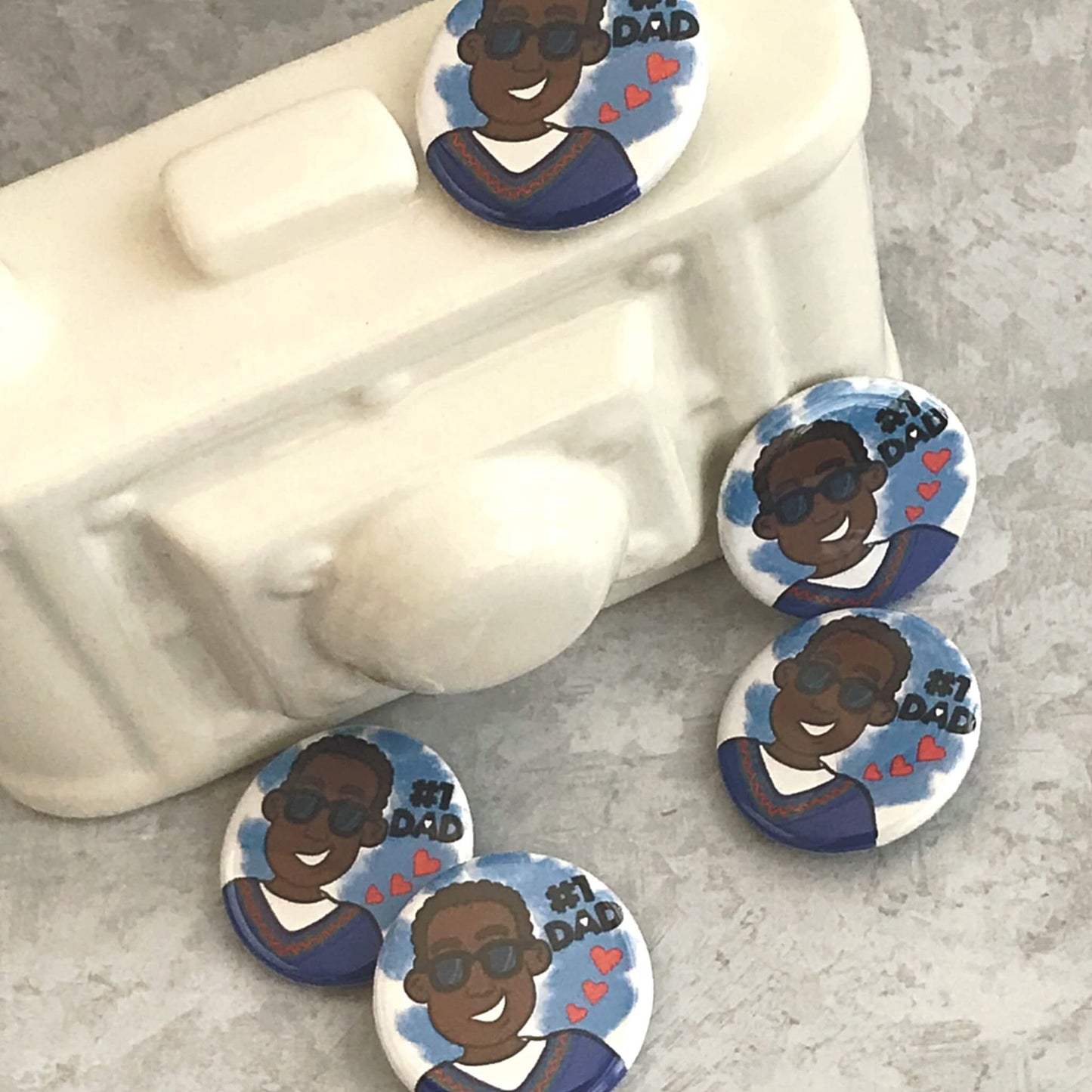 Father’s Day Dad Birthday Gift Pinback Button Gifts for Dad African American Male Image Button