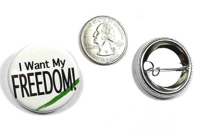I Want My FREEDOM Black History Pinback Button Badge Inspirational Backpack Pin School Educational