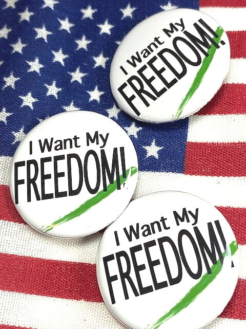 I Want My FREEDOM Black History Pinback Button Badge Inspirational Backpack Pin School Educational