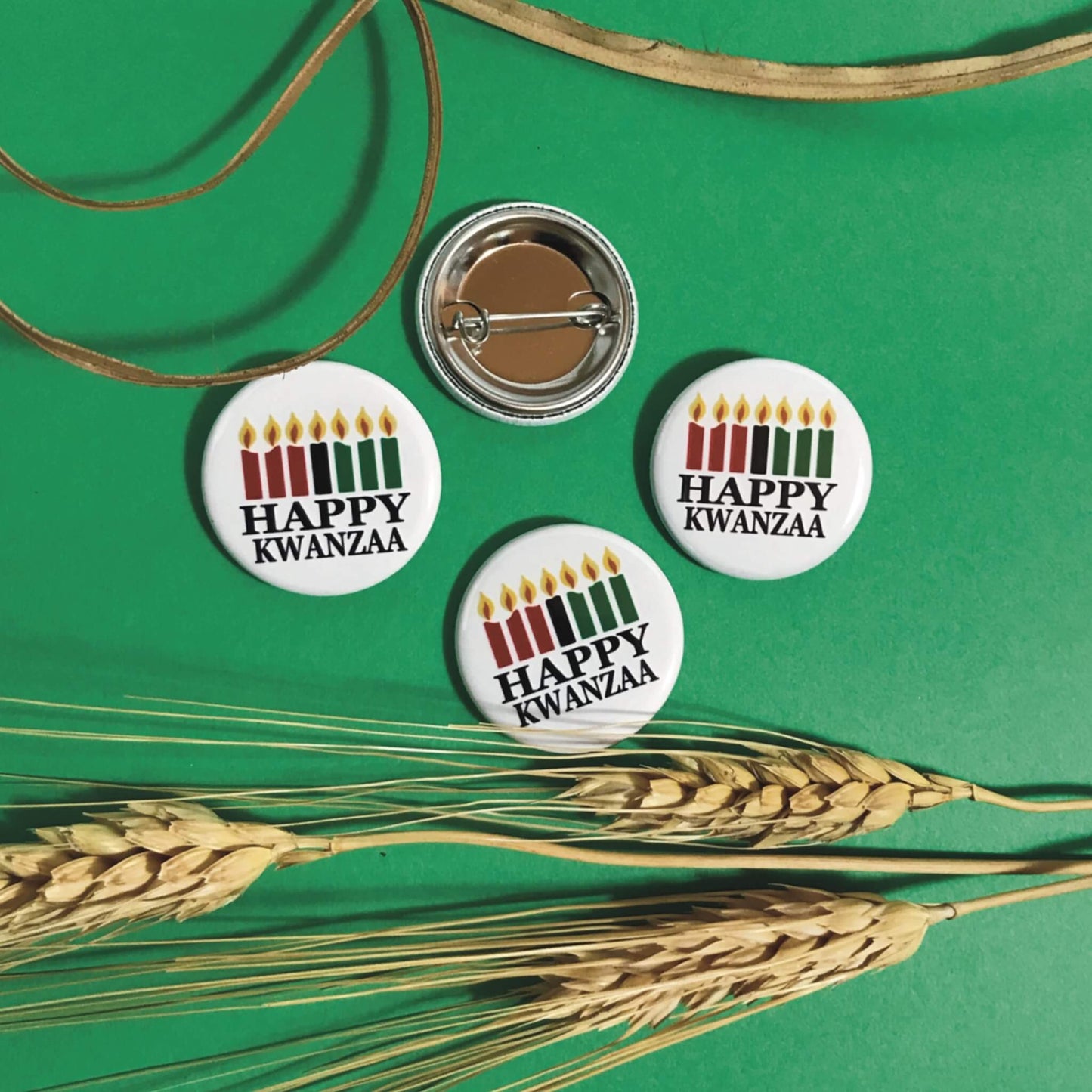 Celebrate Kwanzaa Pinback Button Holiday Pins Educational Inpirational Festive