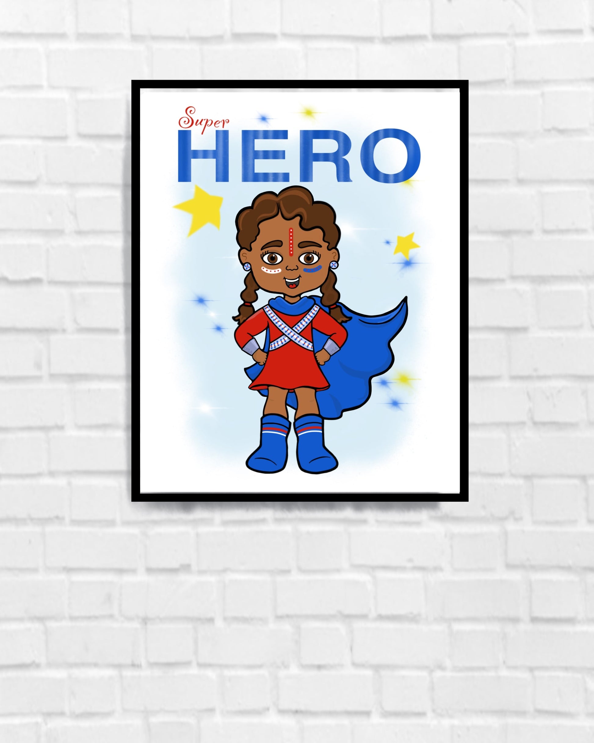 African American Superhero Girl Inspirational Art Print