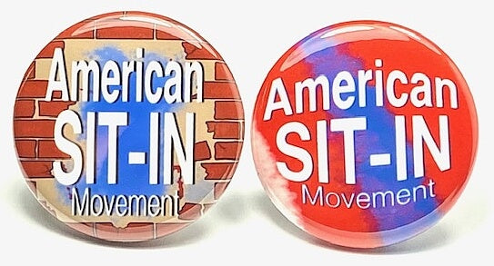 American Sit-In Movement Black History Pin Button set of 2 Educational Pin Button School