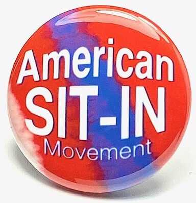 American Sit-In Movement Black History Pin Button set of 2 Educational Pin Button School