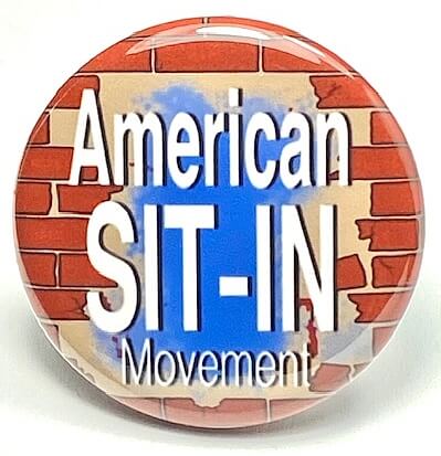 American Sit-In Movement Black History Pin Button set of 2 Educational Pin Button School