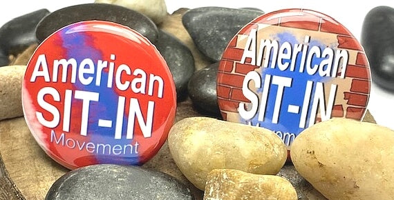 American Sit-In Movement Black History Pin Button set of 2 Educational Pin Button School