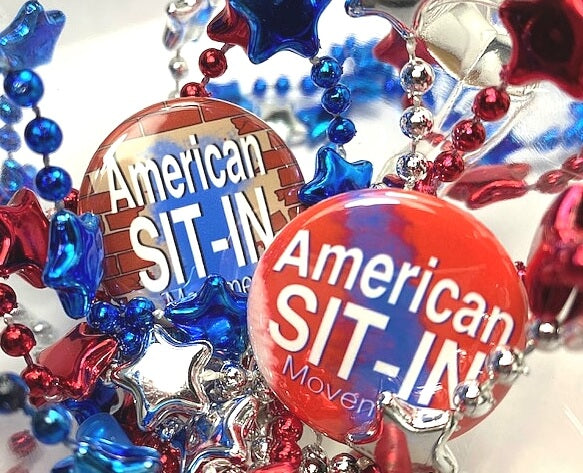 American Sit-In Movement Black History Pin Button set of 2 Educational Pin Button School