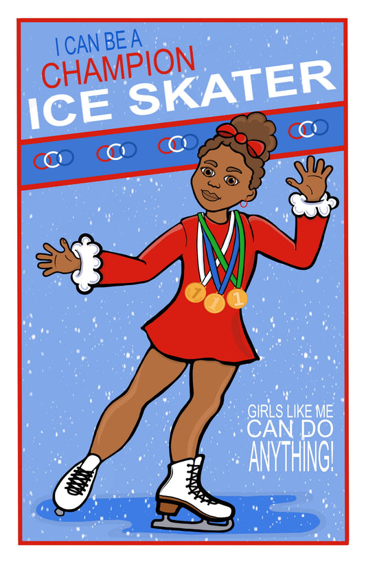 African American Champion Ice Skater Drawing