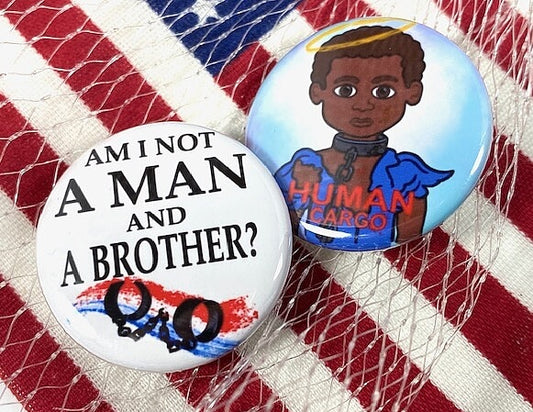 Transatlantic Slave Trade Black History Set of 2 Pinbacks Educational Pins Black Empowerment