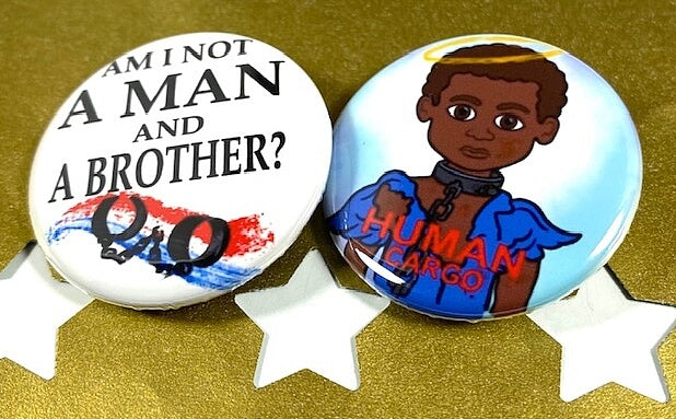 Transatlantic Slave Trade Black History Set of 2 Pinbacks Educational Pins Black Empowerment