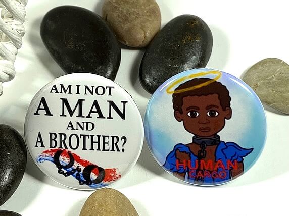 Transatlantic Slave Trade Black History Set of 2 Pinbacks Educational Pins Black Empowerment