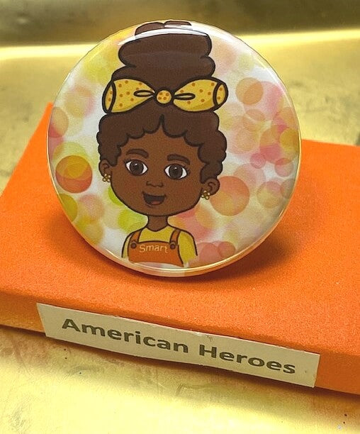 Smart Girl Inspirational School Backpack Pinbutton Female Empowerment African American Girl Accessory