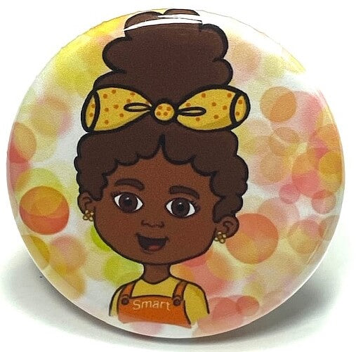 Smart Girl Inspirational School Backpack Pinbutton Female Empowerment African American Girl Accessory