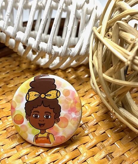 Smart Girl Inspirational School Backpack Pinbutton Female Empowerment African American Girl Accessory