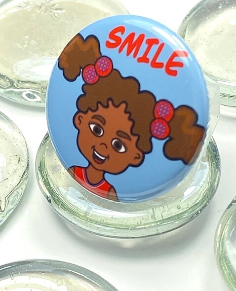 Smile Motivational Inspirational Pinback Button for Kids