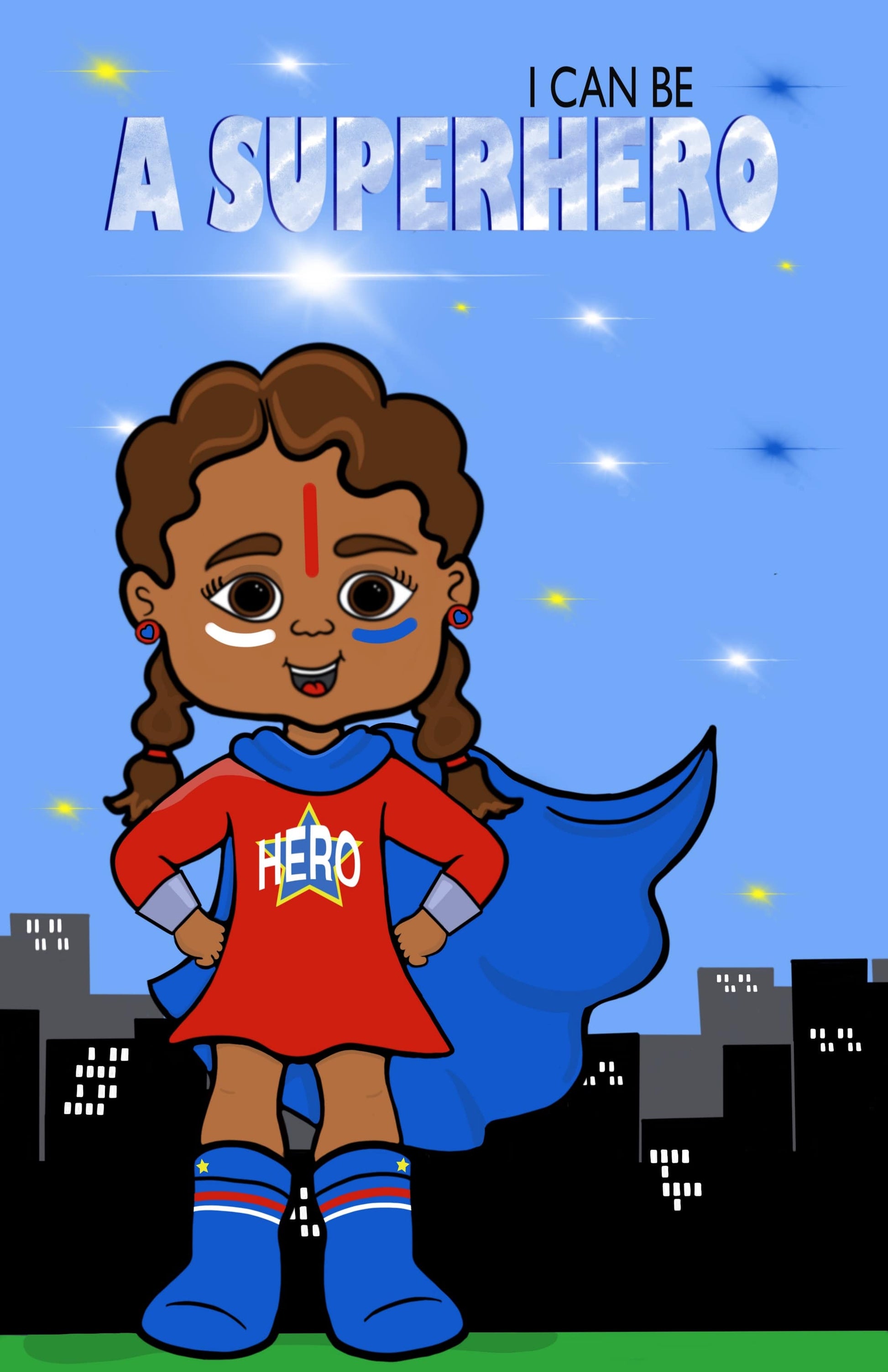 Cartoon Superhero Girl black Superhero Female Girls Empowerment Poster