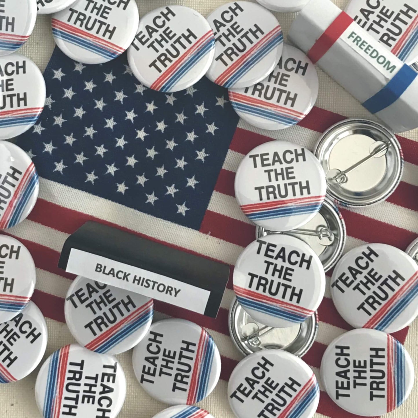 Teach The Truth About Black History 1.25 inch Pin Button Educational School Supplies Our History Matters