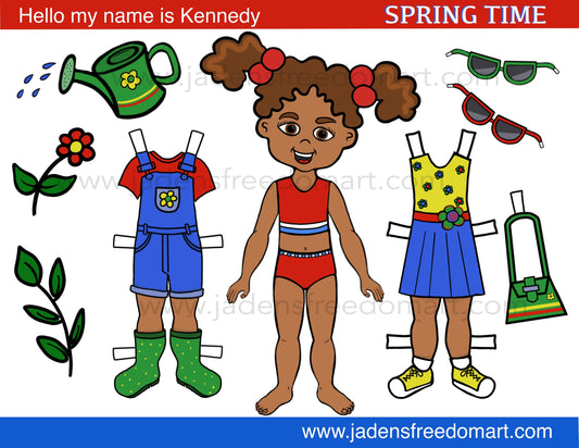African American Paper Doll Printable Dress Up Clothes