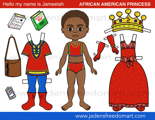 African American Paper Doll Downloadable Art